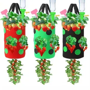 2 Pack Hanging Planting Grow Bags, 3 Gallons 20 * 35cm Garden Upside Down Planter Bag Tomato Strawberry Vegetable Planting Bag,Grow Bags Hanging Strawberry Planter Upside Down Tomato Plant Hanger Vegetable Planting Bags for House