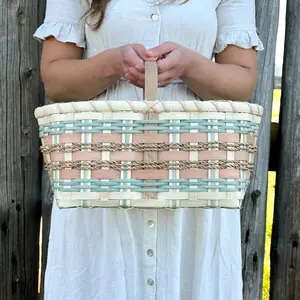 Brittany Stanton Heirloom Rattan Colorful Market Basket - Kitty