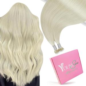 [#1 18inches only 29.99] YoungSee Nano Beads Hair Extensions Human Hair Silky Hair Extensions for Women Nano Link to Change Your Look #Summerwins #Dealforyourdays #SummerVibes Natural Looking Hair Summer braids half wig summer hair style glueless wig
