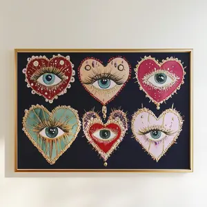 Psychedelic Heart Eye Print, Gothic Decor, Dark Aesthetic Poster, surrealist wall art, dopamine aesthetic, witchy, Jewel Toned Art, trippy, fantasy love decor, Eclectic Bedroom Wall Decor