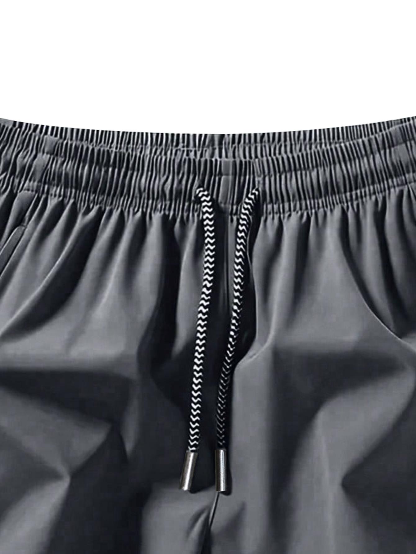 Pack of 2 men’s ice silk casual shorts—breathable, high-waisted athletic shorts that dry quickly for fitness. A summer essential suitable for vacations, running, sports, workouts, everyday wear, outdoor activities. Tropical Operator Pants men's Breathable