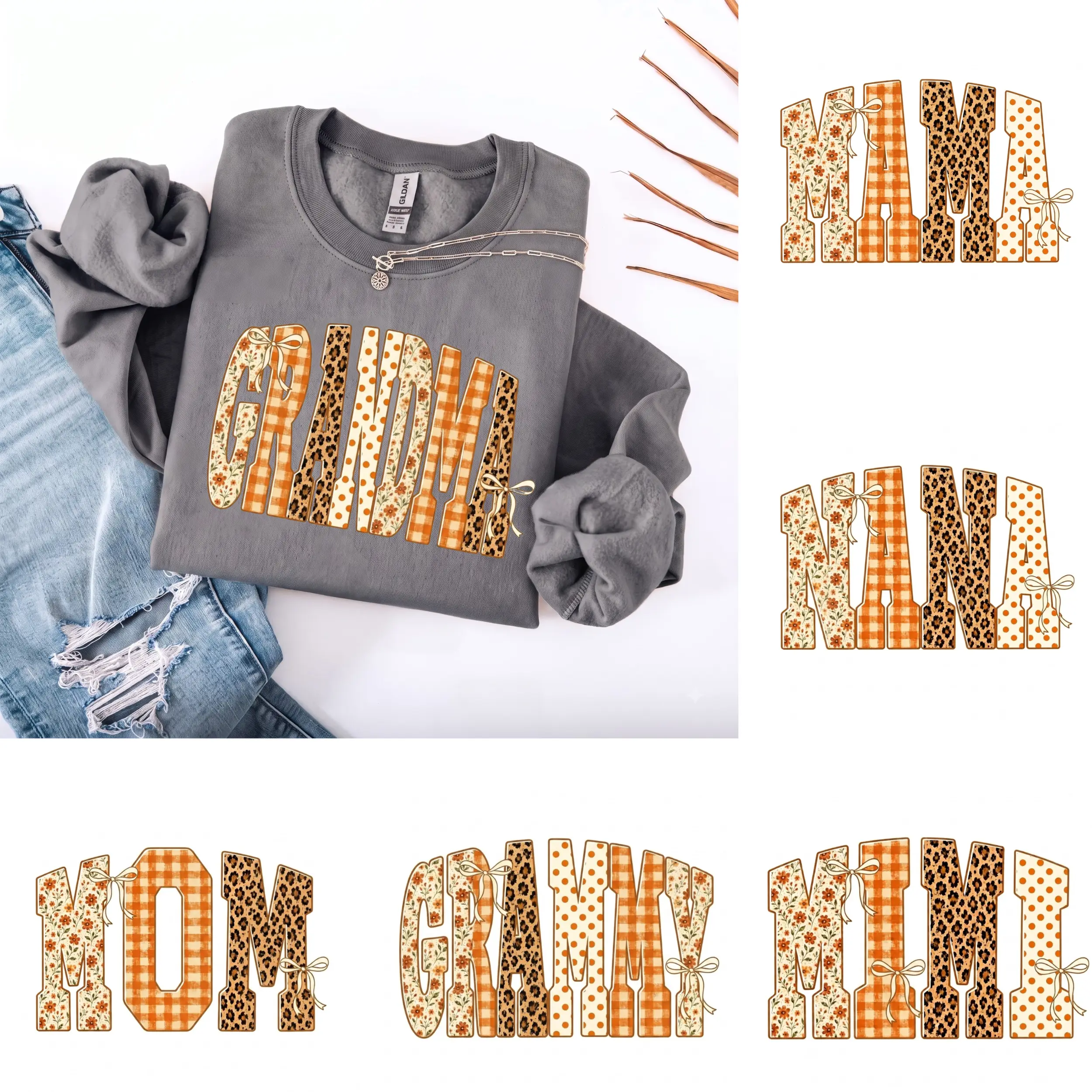 Retro Mama Fall CHARCOAL Sweater: Fall Sweater, Distressed Autumn Shirt, Grandma Mama Gigi Nana Mamaw Fall Sweartshirt - KL