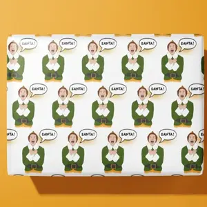 ELF Wrapping Paper - Christmas Hand Illustrated Paper Roll, Christmas Movie Gift Wrap, Holiday Movie Present Paper Sheet