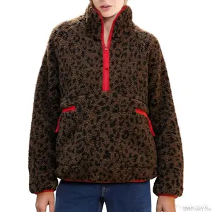 Fuzzy Half Zip Fleece Jacket Women Long Sleeve Sherpa Pullover Sweatshirt Casual Warm Winter Chunky Teddy OuterwearCCLoopGoods20AB9PeakVibe