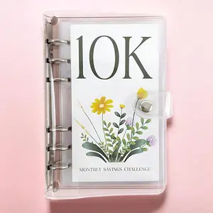 A6 10k 5k 2.5k Savings Binder, 1 Count Flower Pattern Budget Binder, Savings Planner, Money Saving Budget Planner, Office Stationery & Supplies