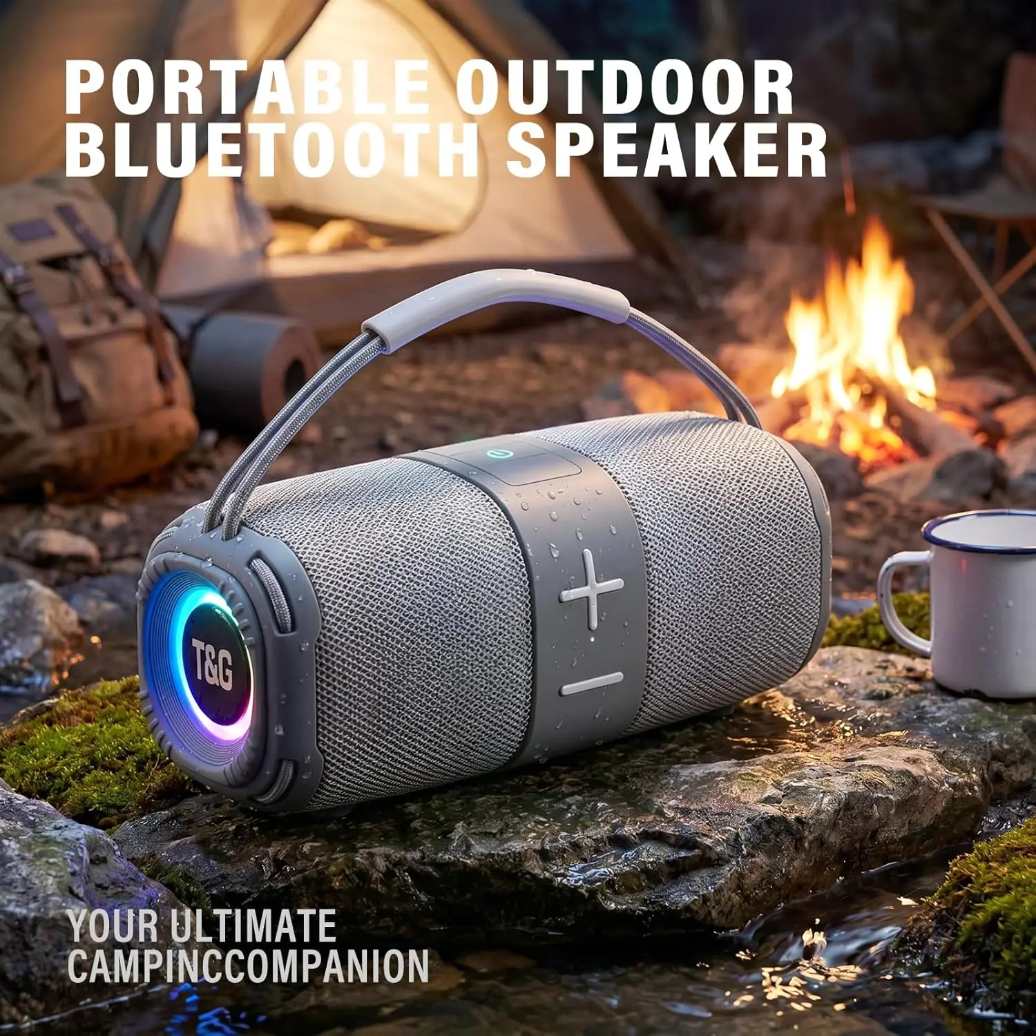 T&G668 Portable Upright Bluetooth Party Speaker - IPX4 Water-Resistant, USB/TF Card Support, Type-C Charging, Wireless Audio Streaming for Outdoor Use, Smartphones & Tablets, Portable Party Speaker