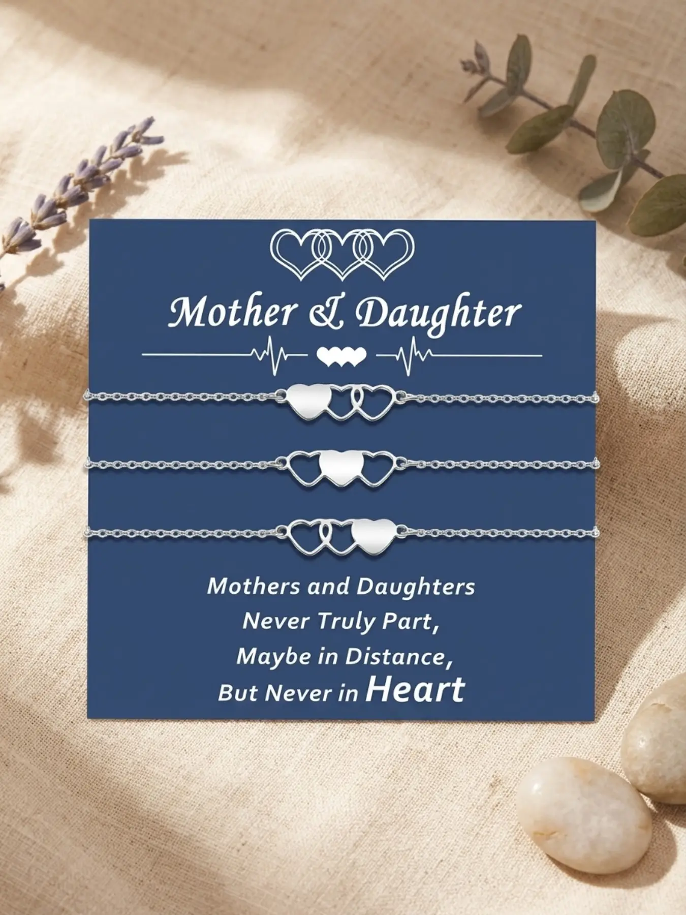 3pcs/set mother-daughter bracelet set, Bracelet combination set, featuring matching wish bracelets, bracelet, is a meaningful gift for mothers and daughters on Mother's Day, Valentine's Day, or birthdays, Jewelry Bracelet