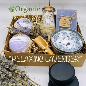 Organic Lavender Spa Basket, Handmade Body Care Set, Luxury Spa Gift Set, Valentine’s Gift, Gift For Her Skin Repair, Spa Basket