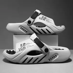 Men’s Summer EVA Slides – Lightweight Cushioned Wavy Footbed, Adjustable Strap, Non-Slip Breathable Indoor & Outdoor Slippers, Trendy Sporty Beach & Casual Sandals Walking Shoes