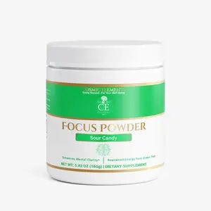 Cosmic Elements Focus Powder Sour Candy - Natural Cognitive Support Supplement with Alpha-GPC & L-Theanine for Mental Energy & Clarity