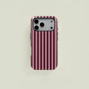 Striped Colorblock Phone Case, Durable Dual-Protective Cover for iPhone 17 16 15 14 13 12 Pro Max, Samsung Galaxy S25 S24 S23 S22 Ultra Series