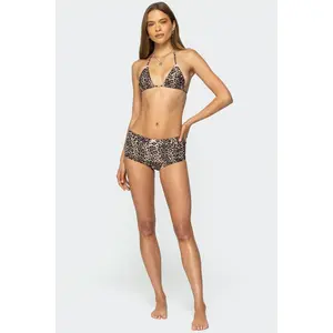 Mich Leopard Boyshort Bikini Bottoms