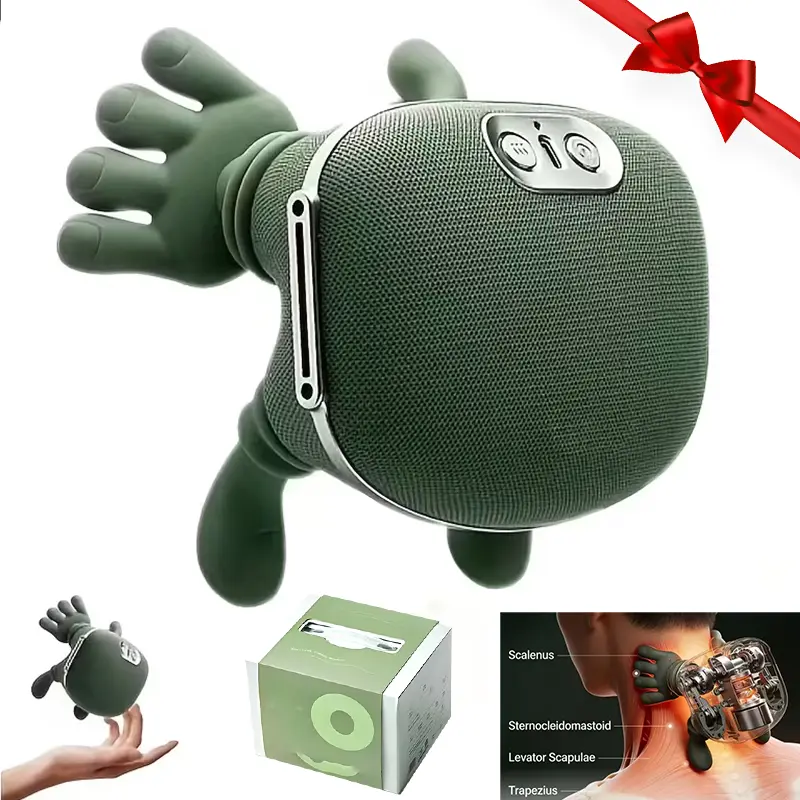 1 portable electric massager, equipped with a powerful brushless motor/- Acupoint pressing and kneading device with massage nodules, suitable for neck, back, and shoulders - Electric massager, suitable for both men and women in the office as a gift