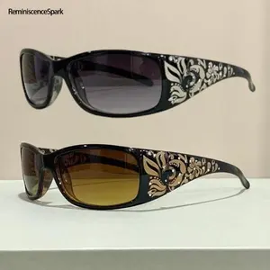 Women’s 2-Pack Vintage Rhinestone Accent Stylish Sunglasses - Tinted PC Frame, Retro Glam Design, Perfect Accessory for Outdoor Activities & Daily Style