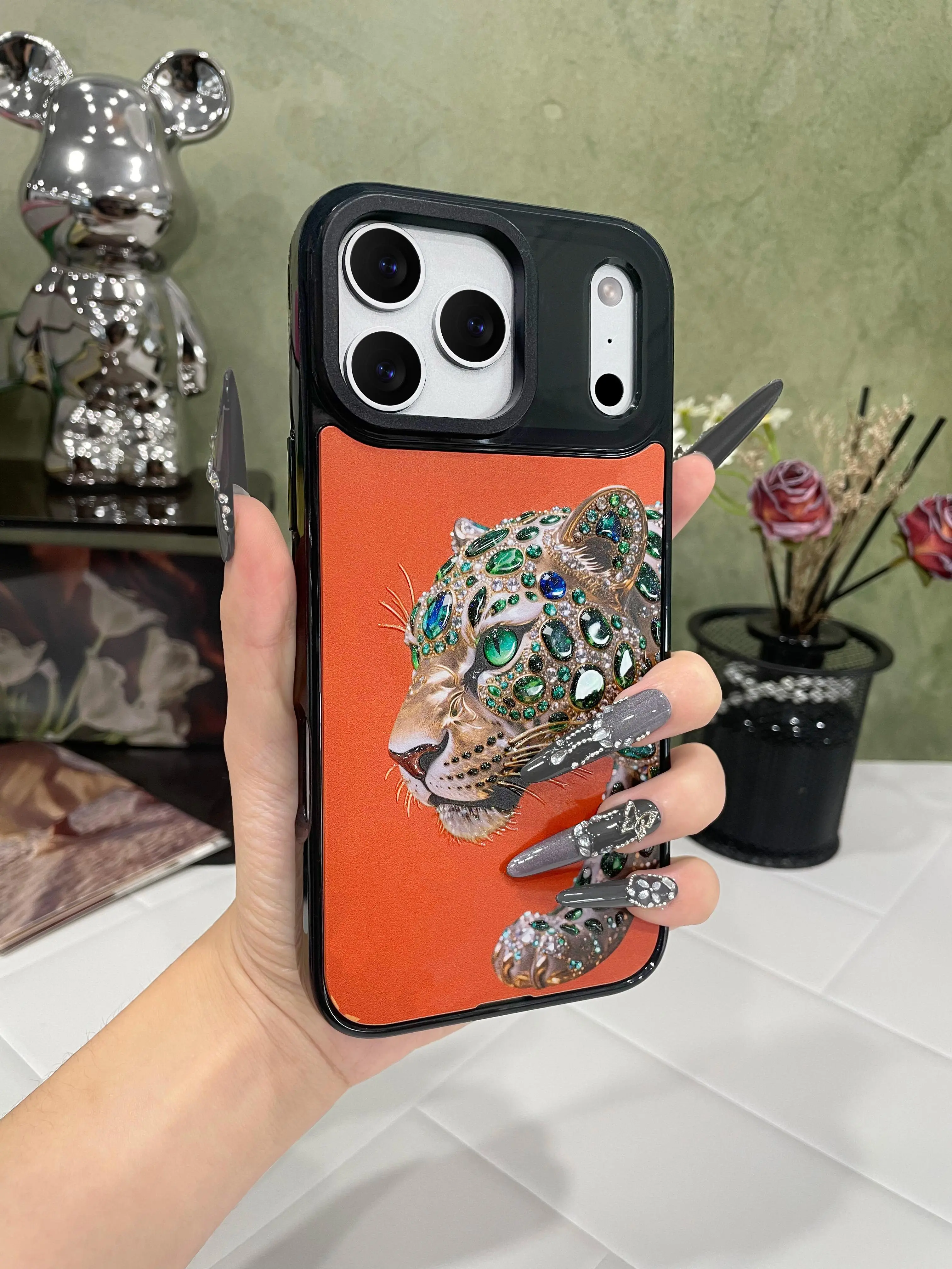 DIY Custom Shockproof Phone Case for iPhone 15/16/17 Pro, 15/16/17 Pro Max, 17 Air - Interchangeable Back Plate, Slim Hard Back Soft TPU Bumper Protective Cover