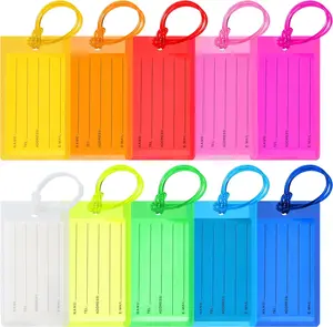 10-Pack Luggage Tags for Suitcases, Waterproof PVC Travel Bag Tags with Clear ID Window, Colorful Luggage Accessories for International Travel & Sports Bags