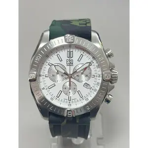 ESQ E121145509 White Dial Rubber Strap Chronograph Men's Watch