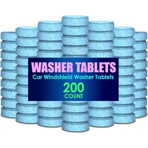 200 count- Windshield Washer Tablets, Glass Cleaner, Concentrated Effervescent Tablets, Solid Windshield Effervescent Wiper Tablet for  Window Glass Cleaning