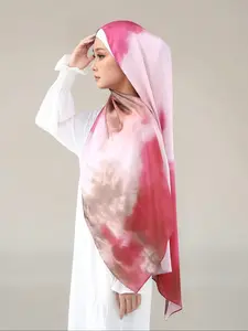 Cross-Border Bestselling Cotton Print Scarf for Women, Turkish Ethnic Style Headwrap, All-Season Slim-Fitting Plain Pattern