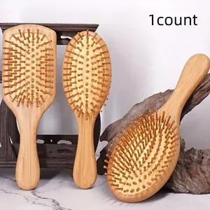 Wooden Hair Brush, 1 Count Natural Wood Scalp Massage Comb, Hair Styling Comb, Professional Hair Care & Styling Tool for Women & Men
