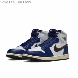 Ulassic Deep Royal BlueWhite High Tops -Retro Sporty Sneakers - Urban Fashion Footw.shoes