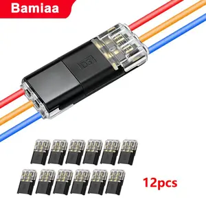 12/36 Pack 3-Way Wire Connector, 3pin Compact No-Stripping Quick Connect Terminal, D2 Model, Efficient Wiring Solution, Solderless Connectors