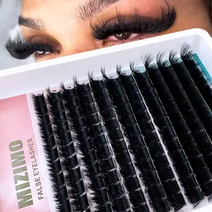 DIY Cluster Eyelashes 60D/80D/100D/120D/160D/200D, Mixed Lengths 10-20mm, Reusable D Curl Dense Fluffy False Eyelashes Lash Extensions for Beginners