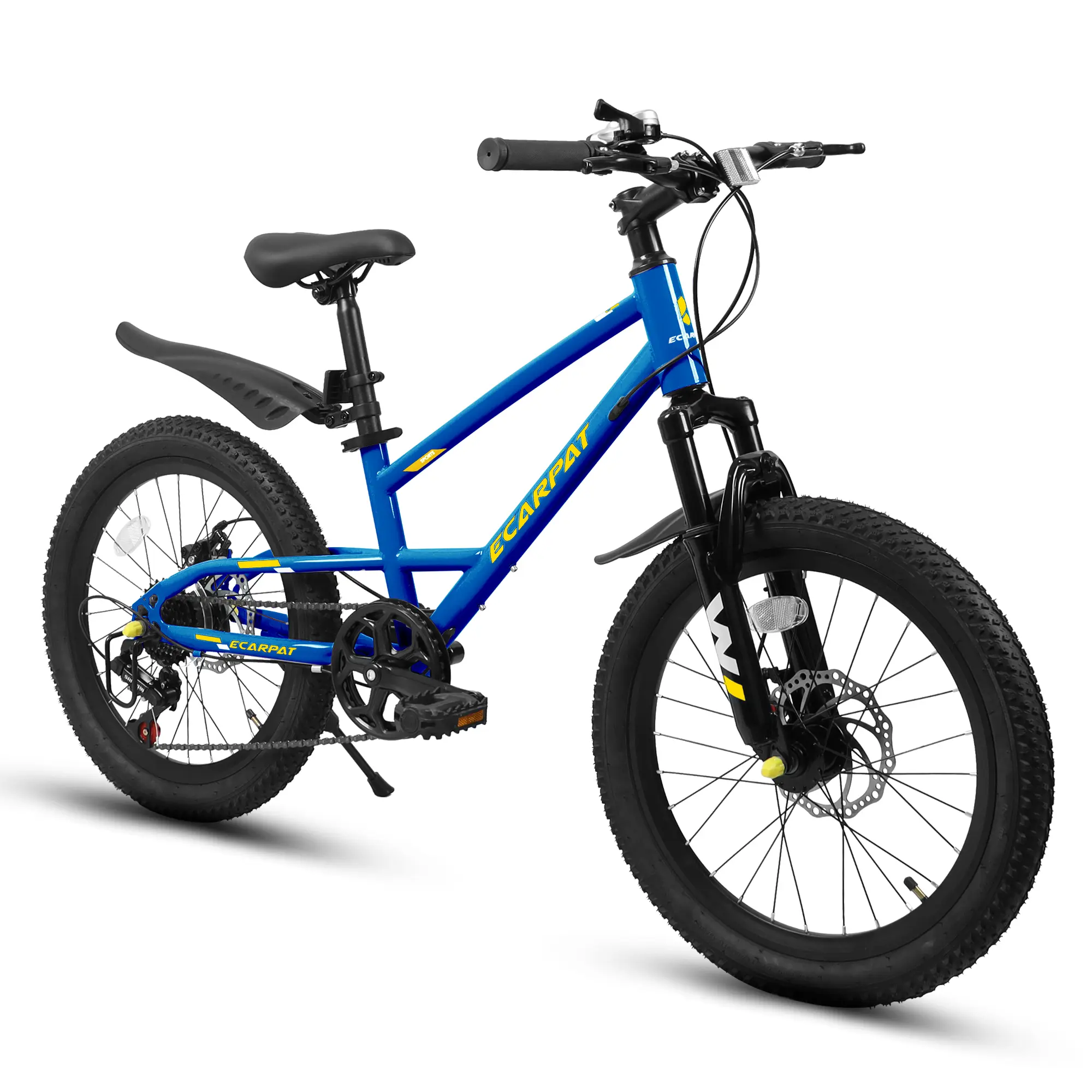20 inch mountain bike, suitable for boys and girls aged 6-12, 7-speed, with front suspension