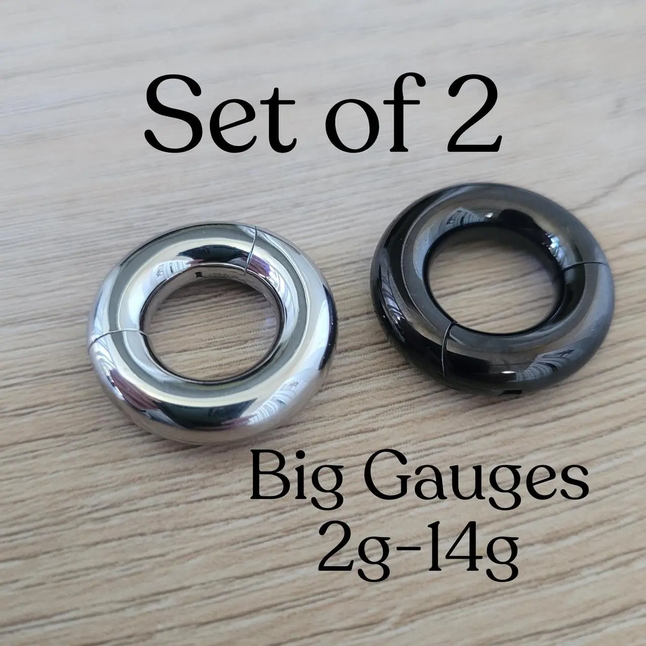 Septum Rings Set Silver Black 2g 4g 6g 8g 10g 12g 14g Hinged Clicker Hoop Earrings Steel Big Gauges Ear Piercing Cartilage plugs men women