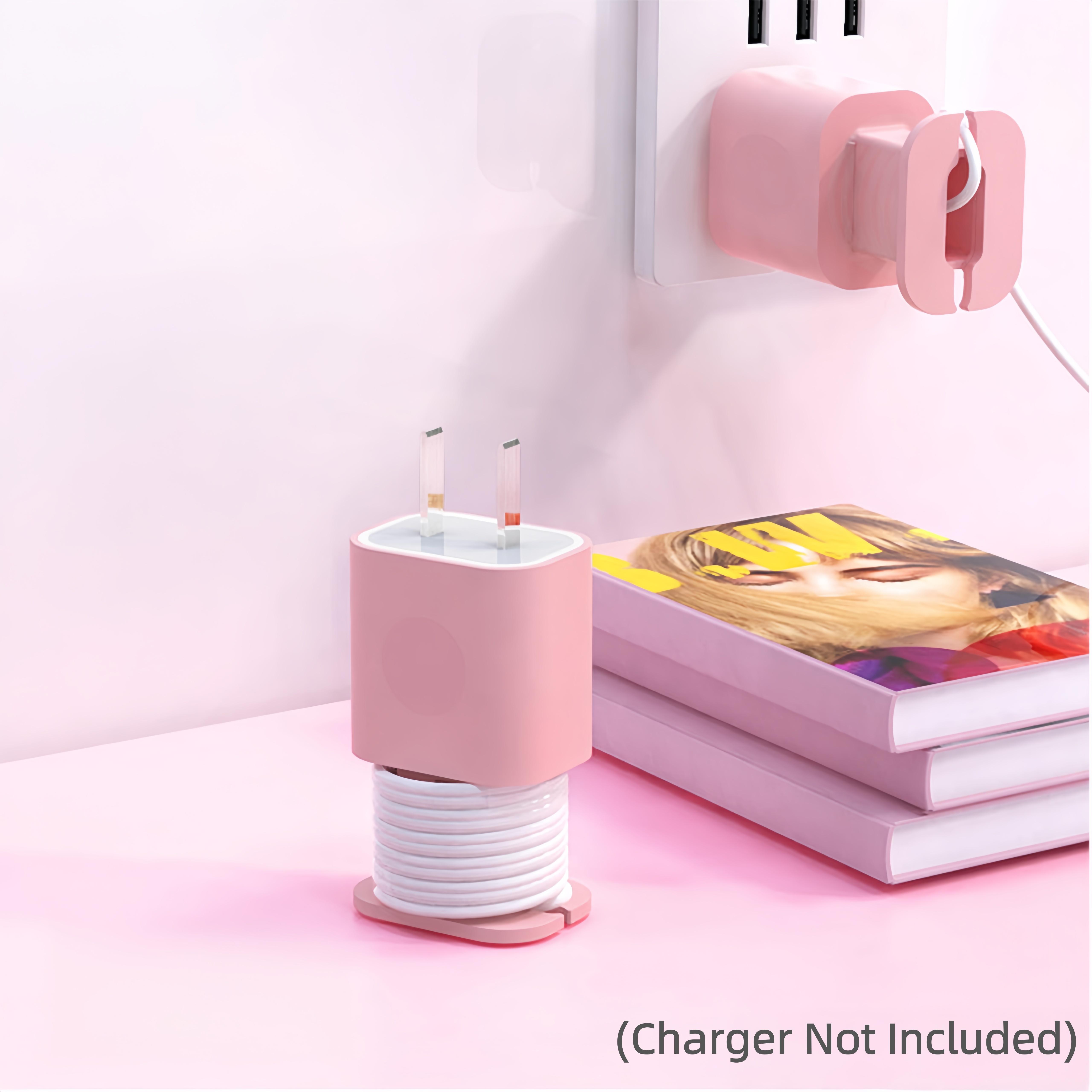 2 in 1 Silicone Charger Protector with Cord Wrap, iPhone Silicone Power Adapter Case, Snapback Charger Winder, Compatible with 18W/20W(Charger Not Included)