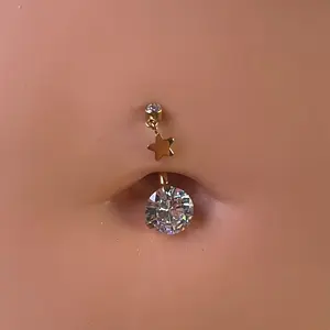 Titanium Star Dangle Belly Ring