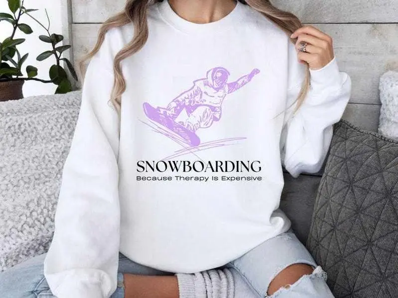Snowboarding Sweatshirt, Winter Sport Crewneck Jumper, Snow Skiing Pullover, Mountain Adventure Shirt, Snowboard Lover Gift, Snowboard Gift