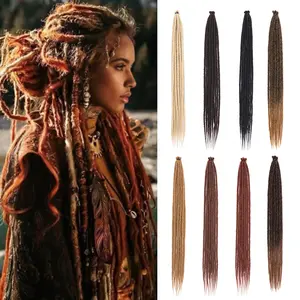 Synthetic Dreadlock Extensions 10 Strands Hippie Single Dreads Ombre Blonde Locs Reggae Style Crochet Braiding Hair 30Inch