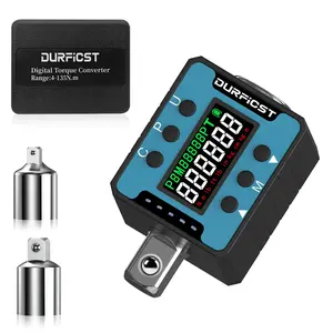 Durficst 1/2" Digital Torque Adapter, ±2% Accuracy, Buzzer & LED Indicators, 3/8'' & 1/4'' Adapters, for Bike Motorcycle Car