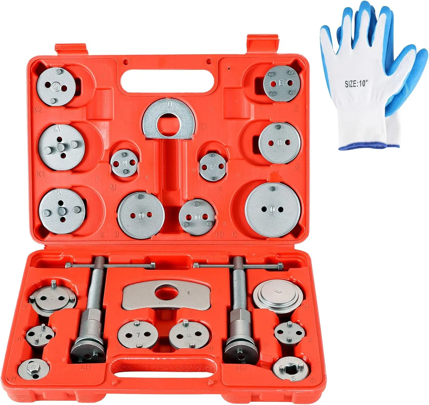 Universal Heavy-Duty Disc Brake Caliper Tool Kit 24pcs | Wind Back Tool Set for Brake Pad Replacement, Brake Caliper Compression Tool Fits most Vehicles