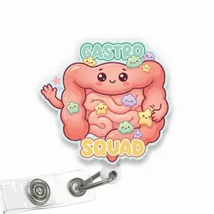 Gastro Squad GI Nurse Badge Reel - Funny Colon Acrylic Retractable ID Holder, Gastroenterology Nurse Gift JS7