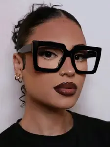 Square Women's Clear Lens Glasses, Square Frame Glasses, Stylish Fashion Eyewear for Ladies, Perfect for Daily Use and Trendy, Stylish Square Frames