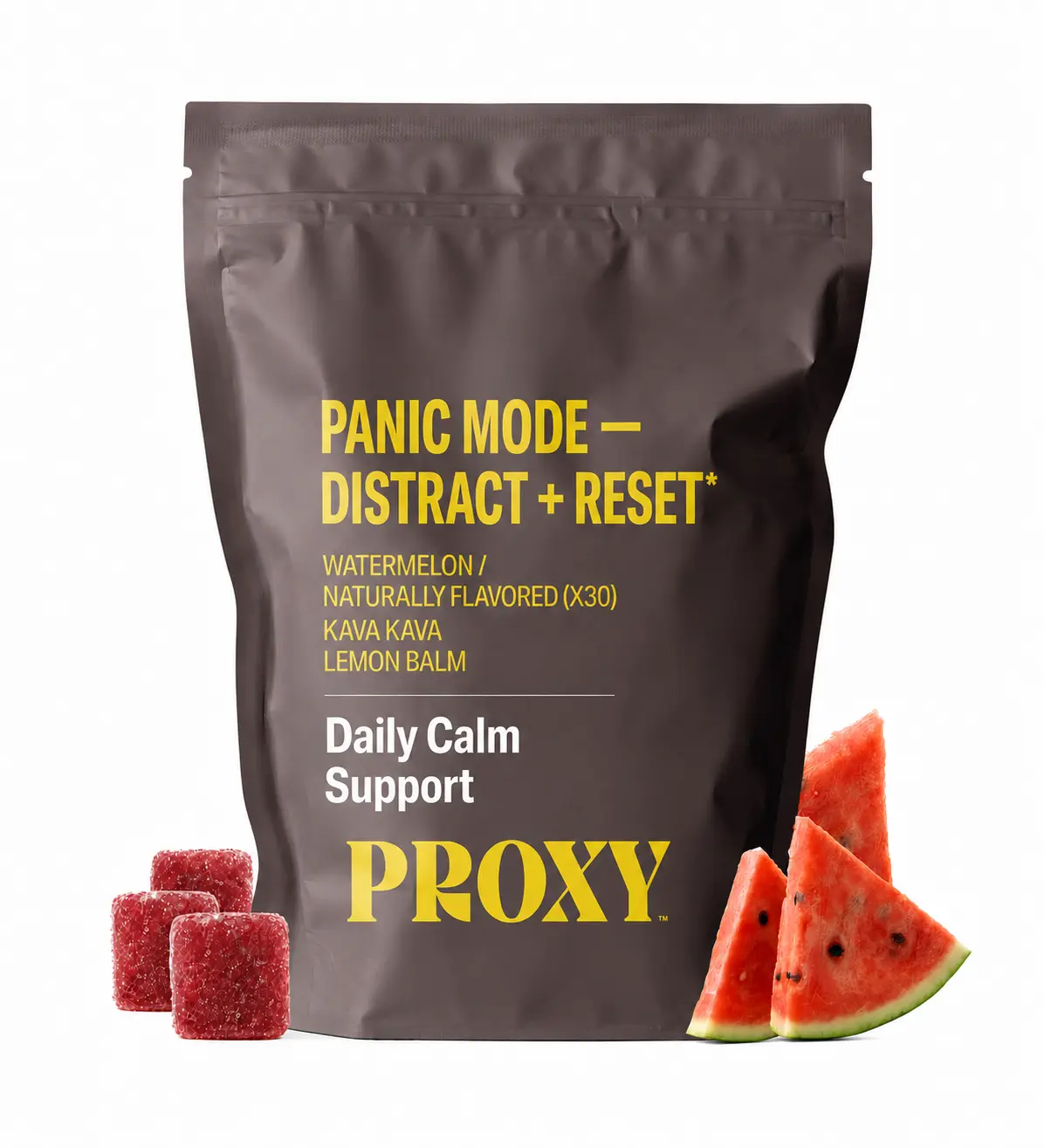PROXY Calm Gummies – Daily Nutrition Supplement for Non-Drowsy Stress Support with Kava & Lemon Balm | Daily Wellness & Relaxation Formula | Vegan, Non-GMO & Gluten Free | Watermelon Flavor | 30 Count