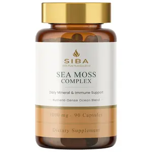 SIBA Sea Moss |  90 CAPSULES | Herbal Blend with Black Seed Oil Ashwagandha Turmeric & Black Pepper Extract Ultra Pure High Absorption Plant-Based Supplement