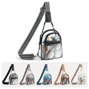 Leresas Clear Bag for Stadium Approved, Crossbody Bags for Women Men, Clear Purse Shoulder Bag, Stadium Crossbody Bag for Travel Essentials Stadium Events Concerts Sports, Transparent Bag Adjustable Sling Bag Everyday Purse, Gift for Her Mom Summervibes