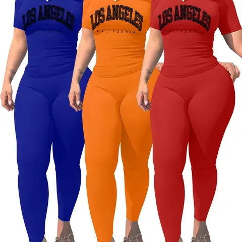 Women's Letter Print Crop Tank Top & Skinny Pants Set, Casual Sleeveless Round Neck Top & Leggings for Daily Wear, Ladies Summer Clothes, Athleisure Outfit