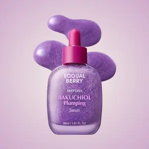 EQQUALBERRY Bakuchiol Plumping Serum 30ml | Firming & Anti-Aging Vegan Retinol Alternative  | With Bakuchiol + Peptides + Hyaluronic Acid + Blueberry Extract | Smooths Fine Lines, Firms & Boosts Elasticity