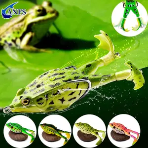 Topwater Bass Fishing Lure with Hook, 1 Count Rotating Legs Frog Fishing Bait, Soft Artificial Fishing Accessories for Freshwater & Saltwater, Saltwater Fishing Lures