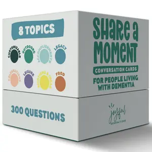 Joyful Generations Share a Moment Conversation Cards | Dementia Activities for Seniors | Alzheimer’s & Dementia Conversation Cards | Great for Individuals Living with Dementia, Families and Caregivers
