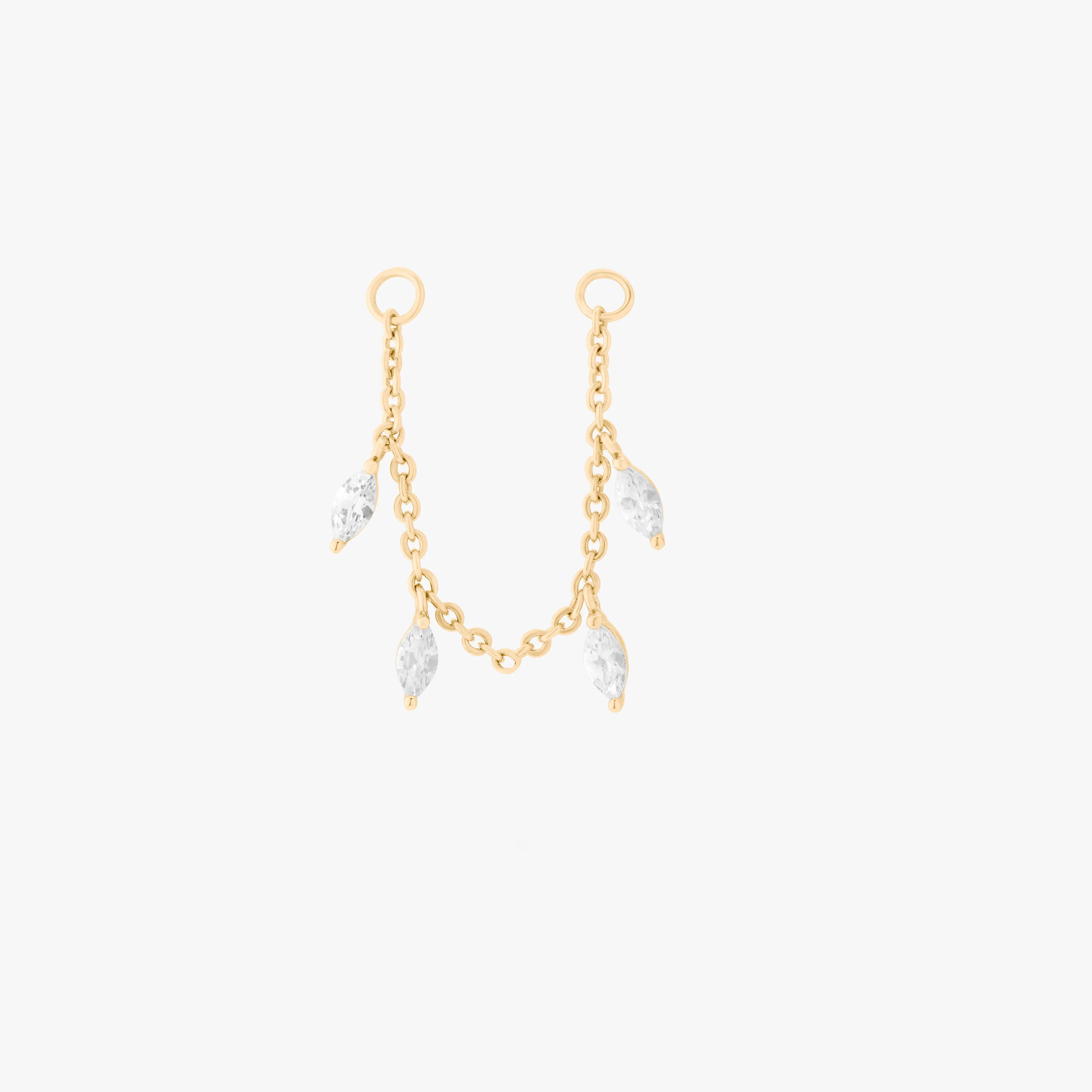 Studs Marquise Dangle Connector Chain