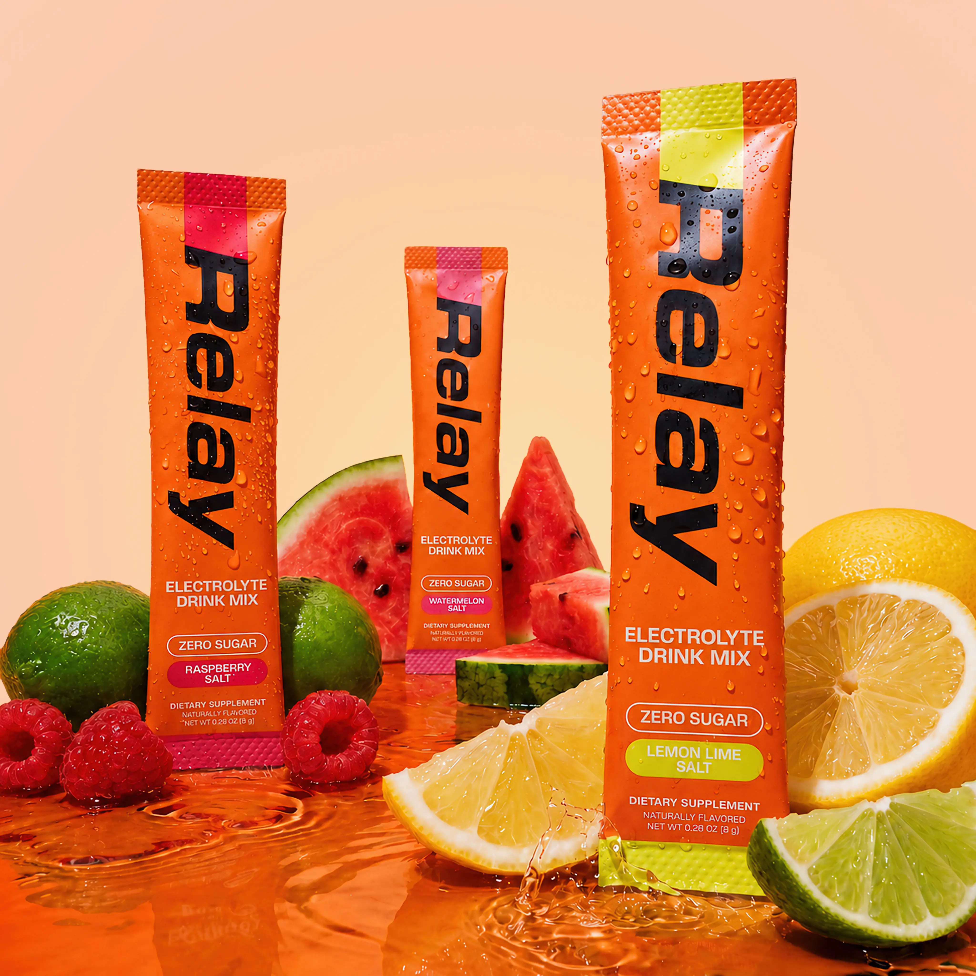 Relay Zero Sugar Electrolyte Drink Mix - Mineral Sea Salt Hydration Powder Packets | Variety Pack | 3 Sticks