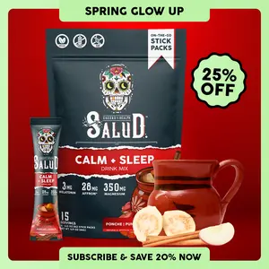 Taste Salud Salud 2-in-1 Sleep Aid + Calm Drink Mix Punch Flavor with Vitamins & Minerals like Melatonin, Magnesium, Saffron Extract, L-Theanine & Vegan Beverage, 15 Servings, Gluten Free Healthy Fruit Healthcare Supplements