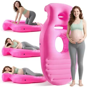 Inflatable Pregnancy Pillow, Full Body Pregnancy Mattress with Hole for Belly Chest/Head, Pregnancy Pillows for Prone Sleeping, Relieves Back Pain-for Massage, Home, Travel-Pink