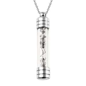 Stainless Steel Meteorite Glass Pendant Necklace Jewelry for Women Size 20" Birthday Christmas Gifts for Women