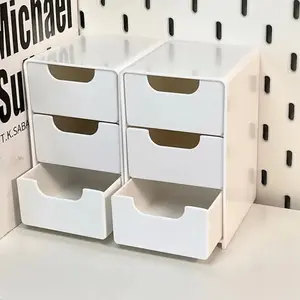 Stackable Storage Box Organizer, Dustproof Cosmetic Drawer Unit, Multilayer Storage, Ideal for Desktop Organization, 6 Compartment Design